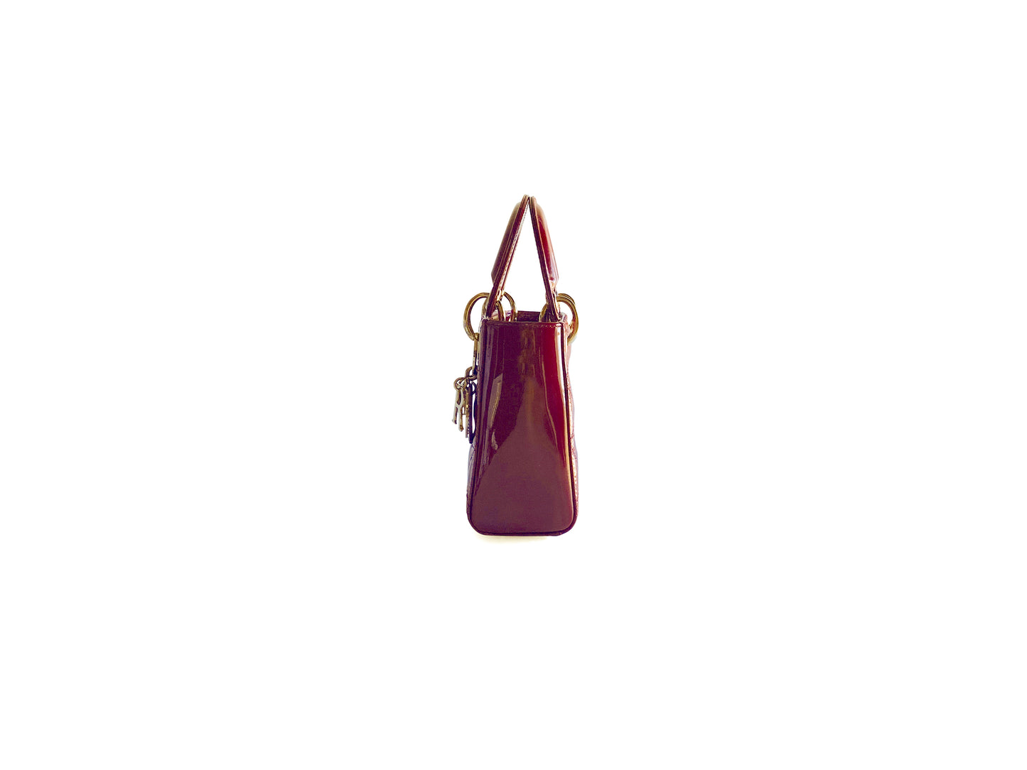 Christian Dior Lady Mini Patent Red