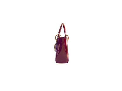 Christian Dior Lady Mini Patent Red