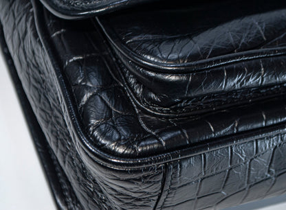 Yves Saint Laurent YSL Croc Print Niki Baby Black