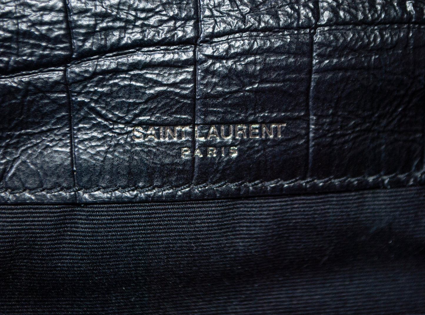 Yves Saint Laurent YSL Croc Print Niki Baby Black