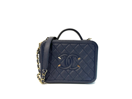 Chanel Caviar Vanity Filigree Camera Bag Medium
