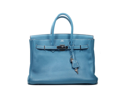 Hermes Birkin 35 Jean Blue Togo O Square