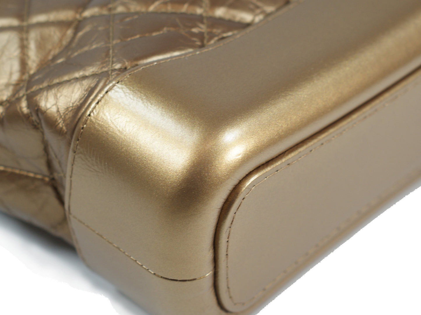 Chanel Gabrielle Aged Calf Skin Bronze Chain Bag Small